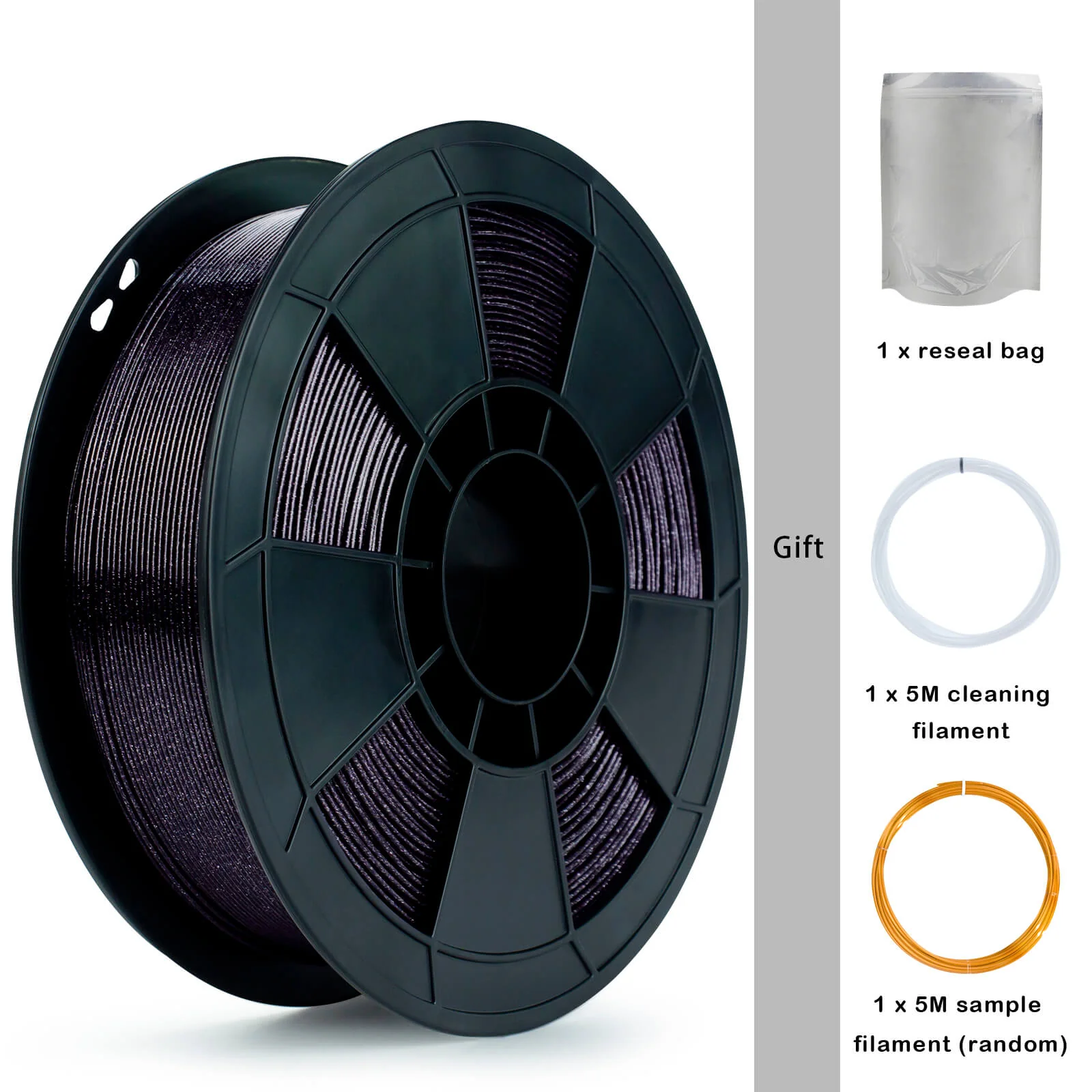 ZIRO Glitter Diamond PLA Filament 1.75mm, Black - Image 8