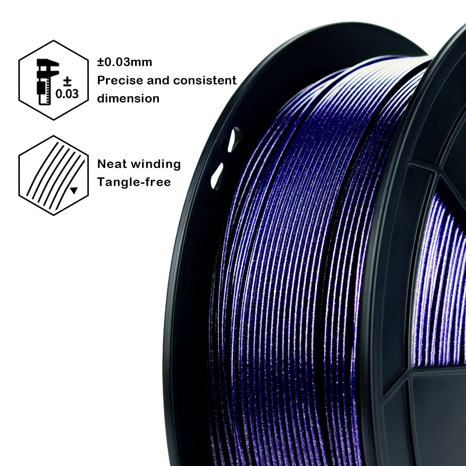ZIRO Glitter Diamond PLA Filament 1.75mm, Blue - Image 7