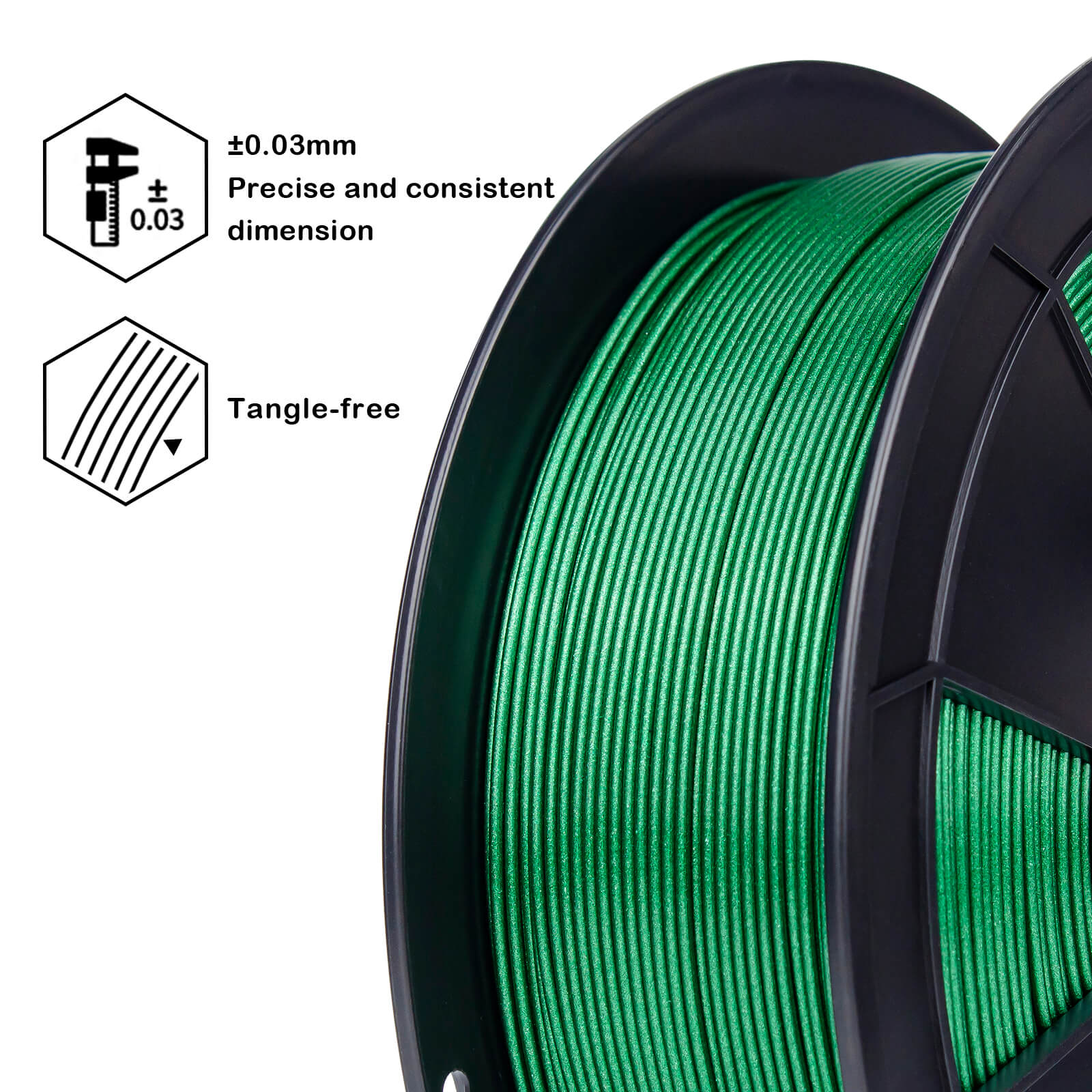 ZIRO Glitter Diamond PLA Filament 1.75mm, Emerald Green - Image 6
