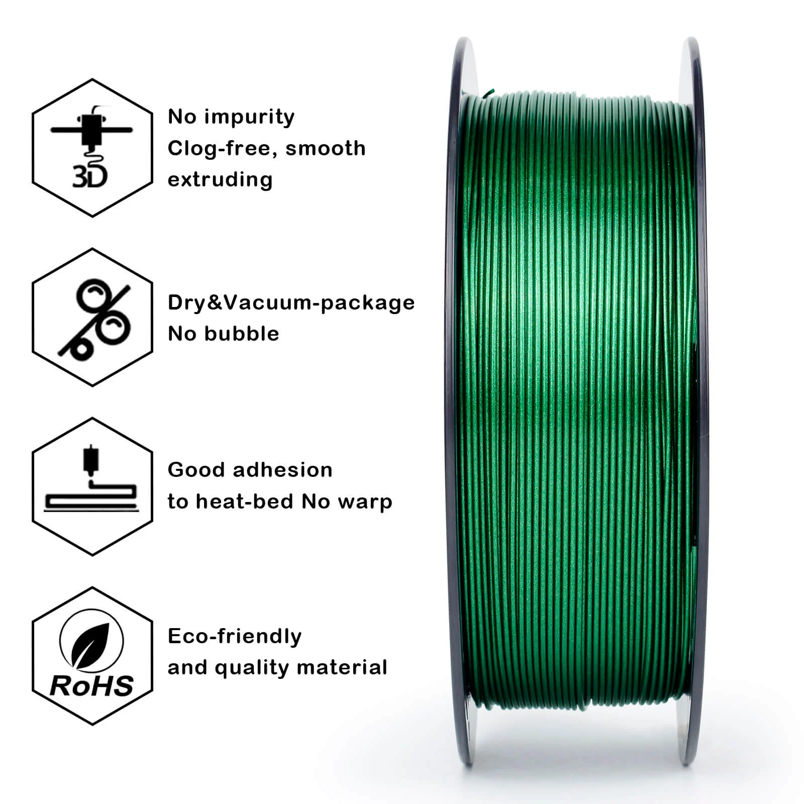 ZIRO Glitter Diamond PLA Filament 1.75mm, Emerald Green - Image 7