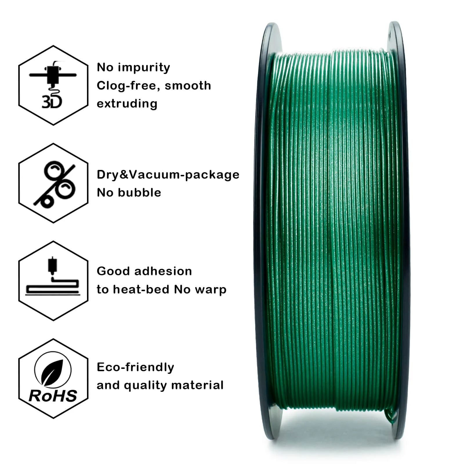 ZIRO Glitter Diamond PLA Filament 1.75mm, Green - Image 11