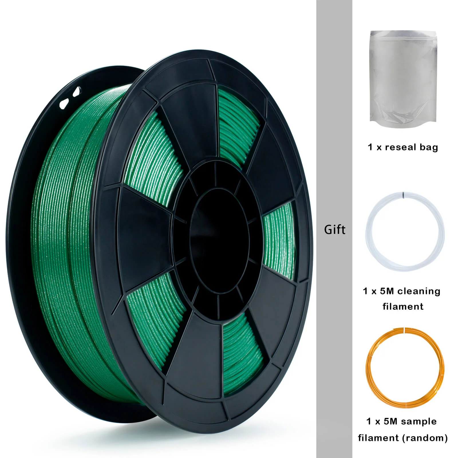 ZIRO Glitter Diamond PLA Filament 1.75mm, Green - Image 12