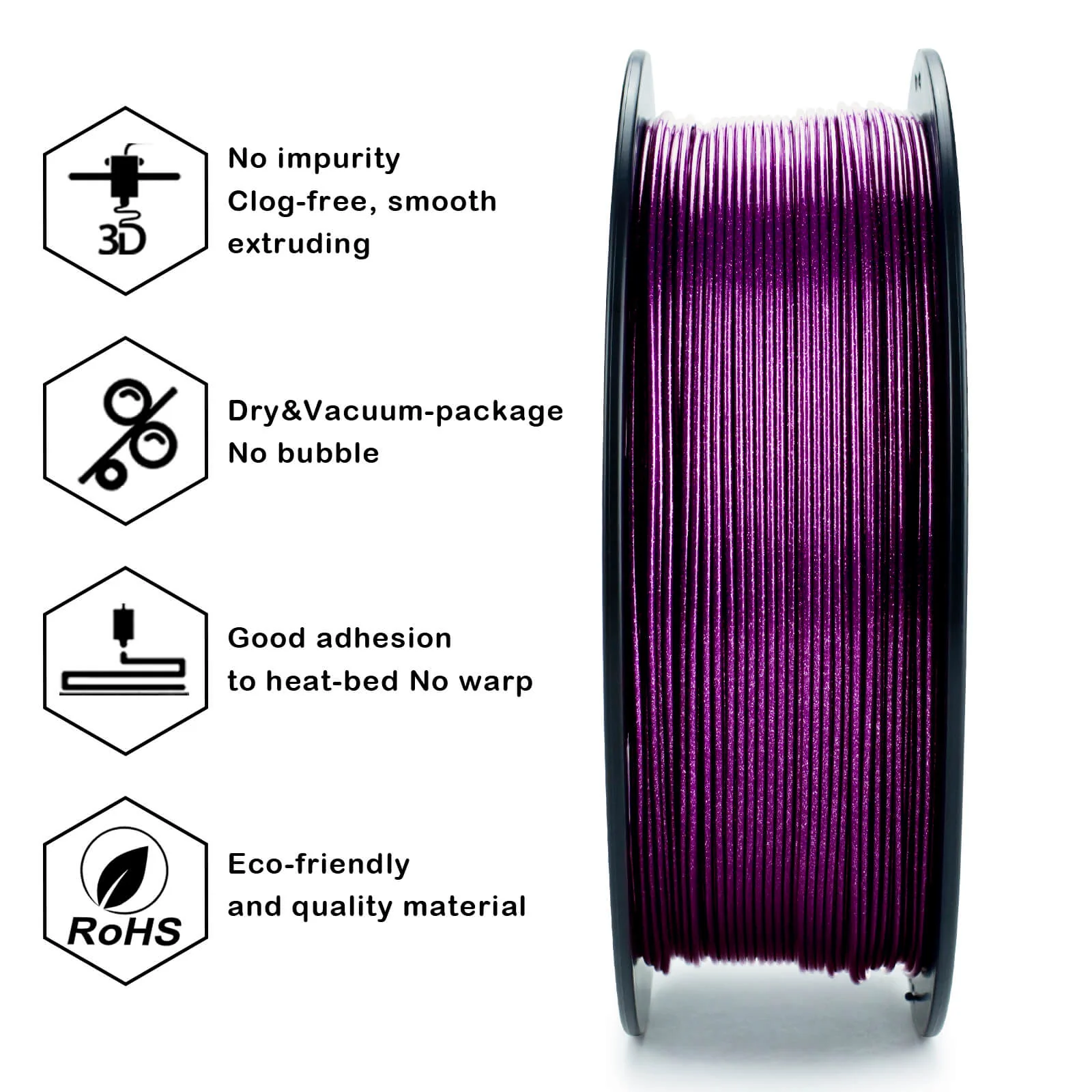 ZIRO Glitter Diamond PLA Filament 1.75mm, Purple - Image 10