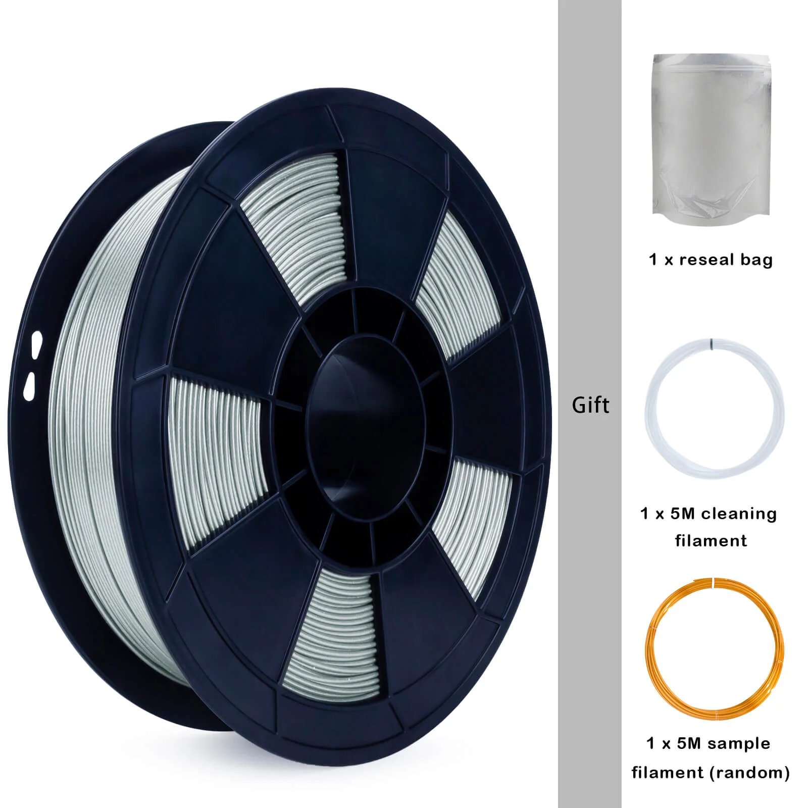 ZIRO Glitter Diamond PLA Filament 1.75mm, Silver - Image 9