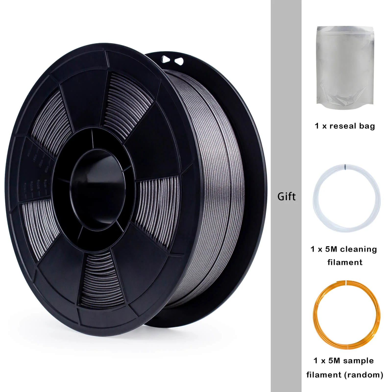 ZIRO Glitter Diamond PLA Filament 1.75mm, Silver Gray - Image 8