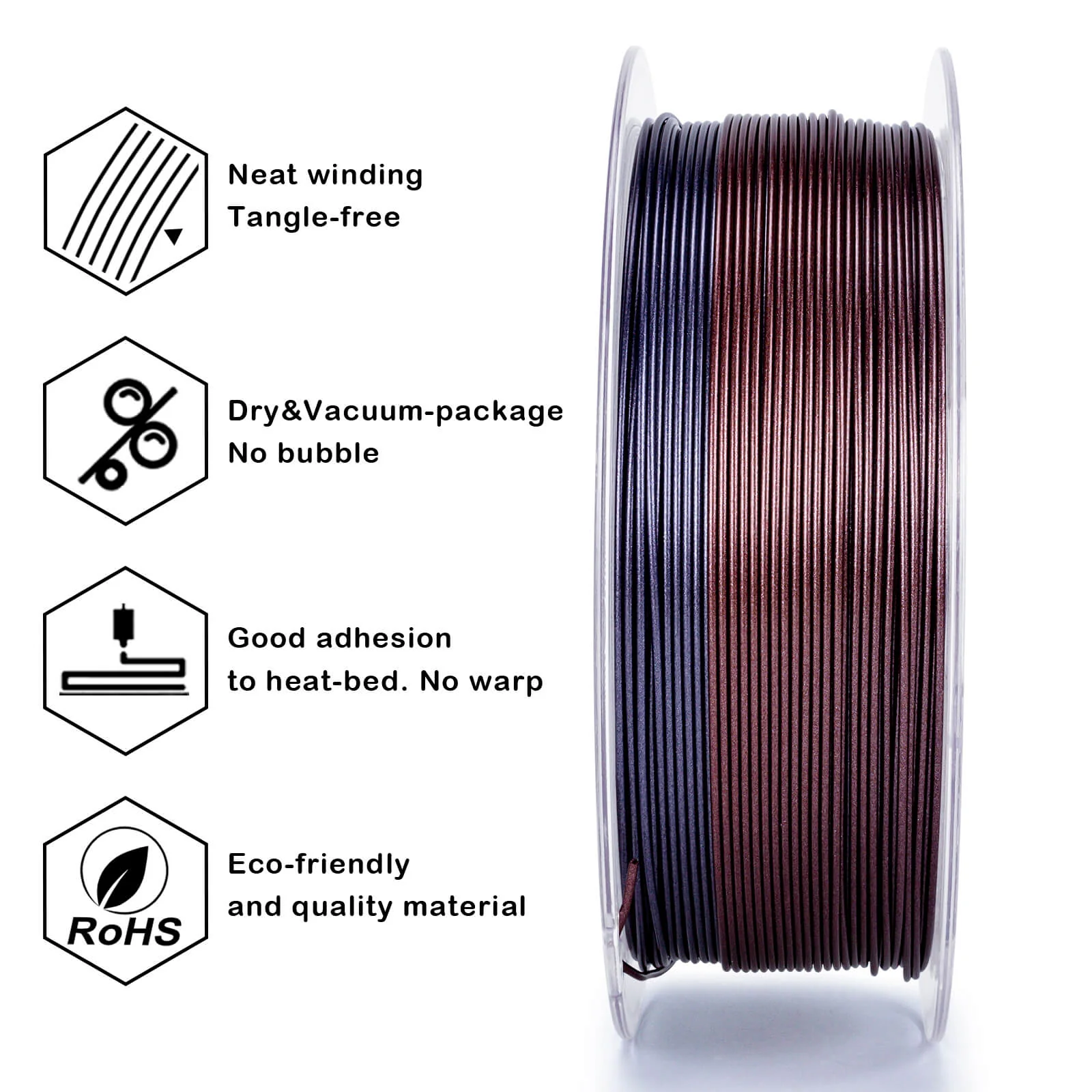 ZIRO Glitter Gradient Diamond PLA Filament 1.75mm, Stardust Sparkle - Image 10