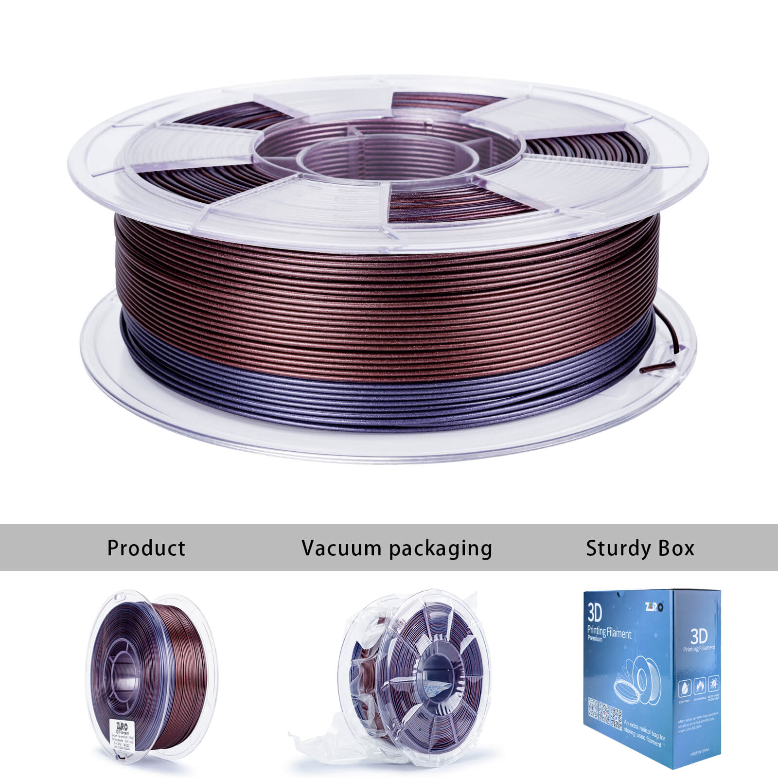 ZIRO Glitter Gradient Diamond PLA Filament 1.75mm, Stardust Sparkle - Image 11