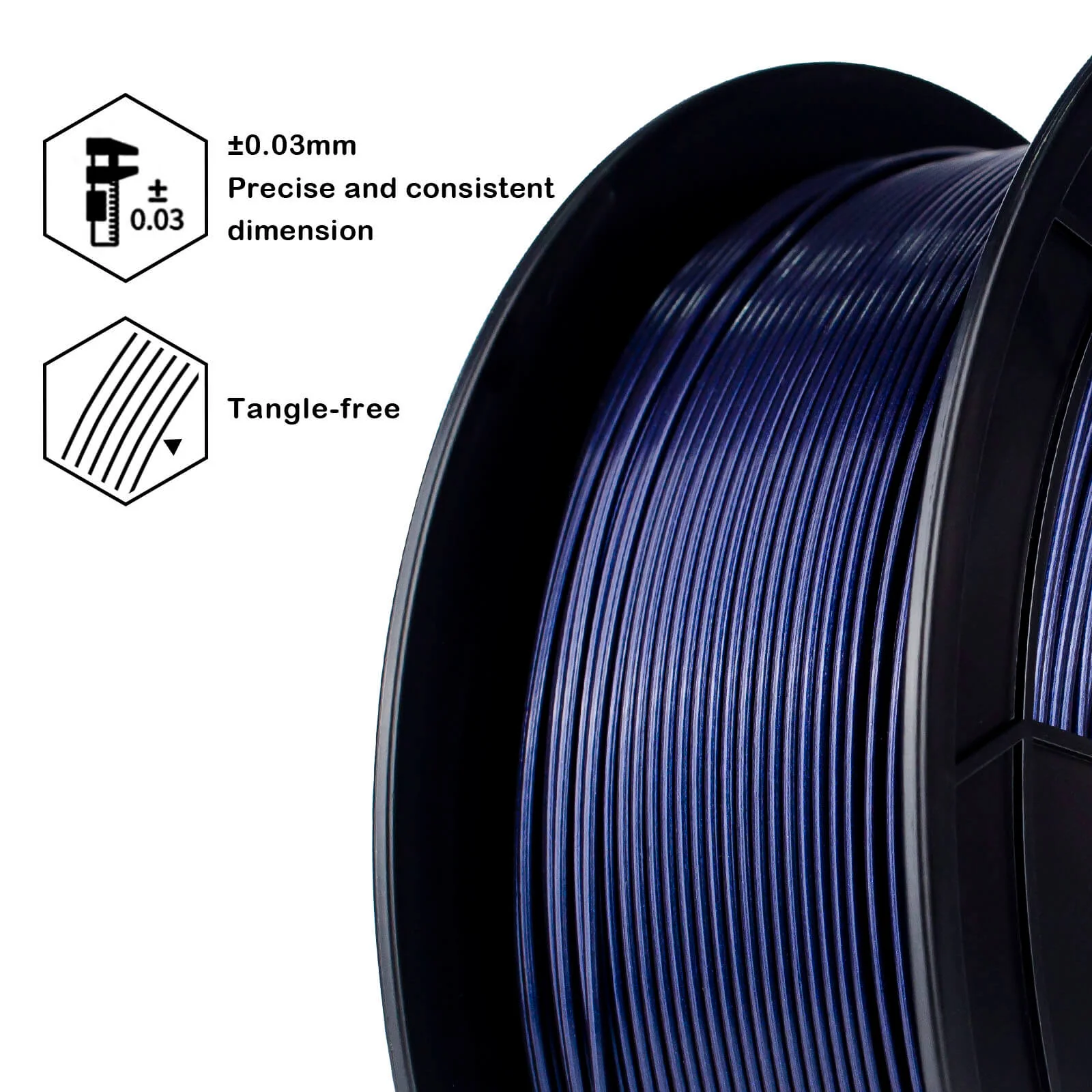 ZIRO Glitter Mystical Series PLA Filament 1.75mm, Midnight Blue - Image 6