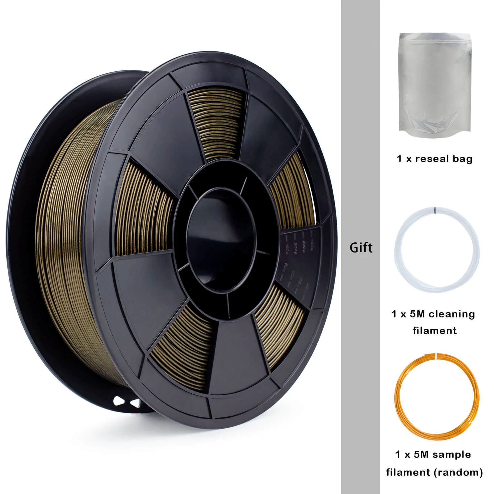 ZIRO Glitter Mystical Series PLA Filament 1.75mm, Midnight Gold - Image 6