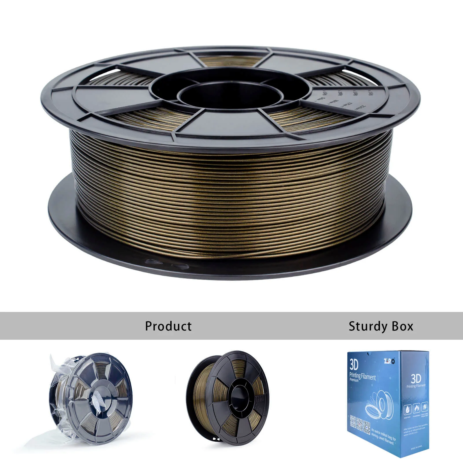 ZIRO Glitter Mystical Series PLA Filament 1.75mm, Midnight Gold - Image 7