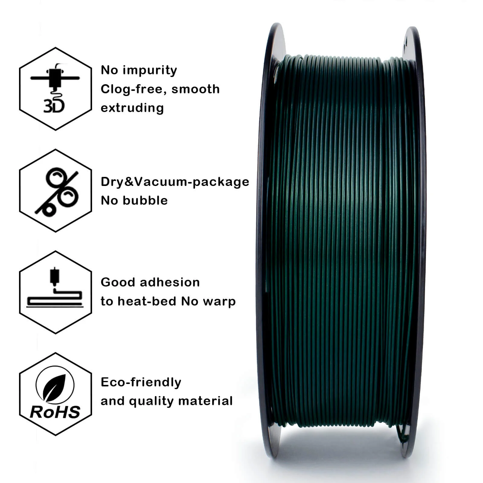 ZIRO Glitter Mystical Series PLA Filament 1.75mm, Midnight Green - Image 6