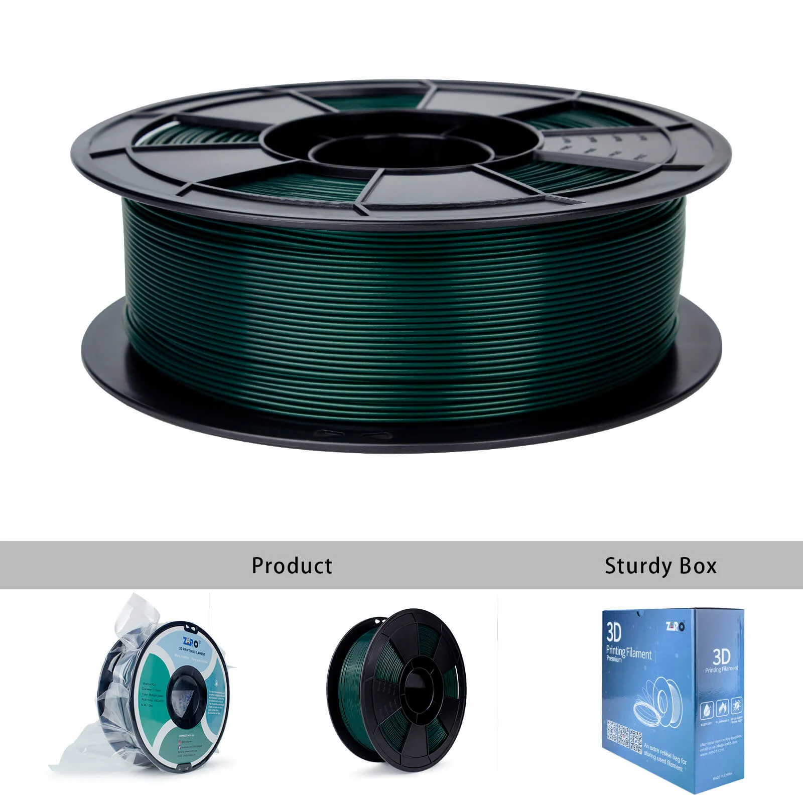 ZIRO Glitter Mystical Series PLA Filament 1.75mm, Midnight Green - Image 9