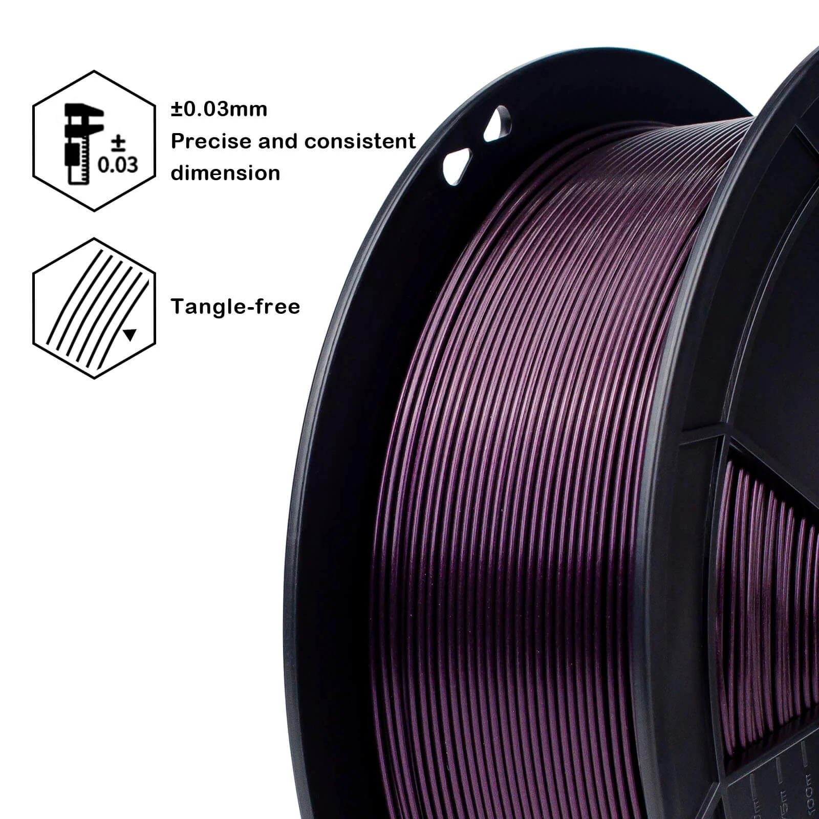 ZIRO Glitter Mystical Series PLA Filament 1.75mm, Midnight Purple - Image 5