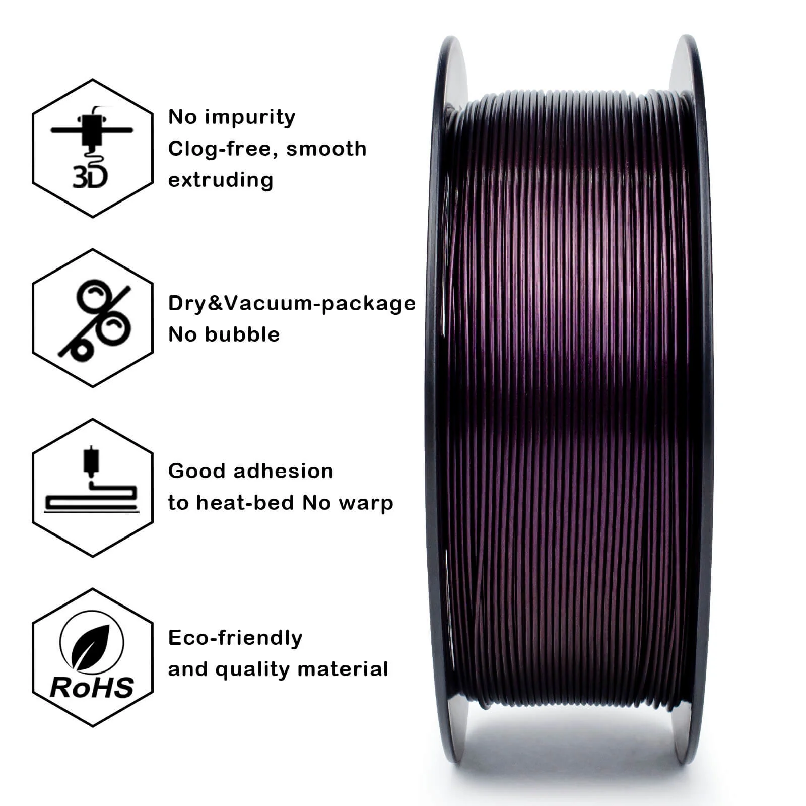 ZIRO Glitter Mystical Series PLA Filament 1.75mm, Midnight Purple - Image 6