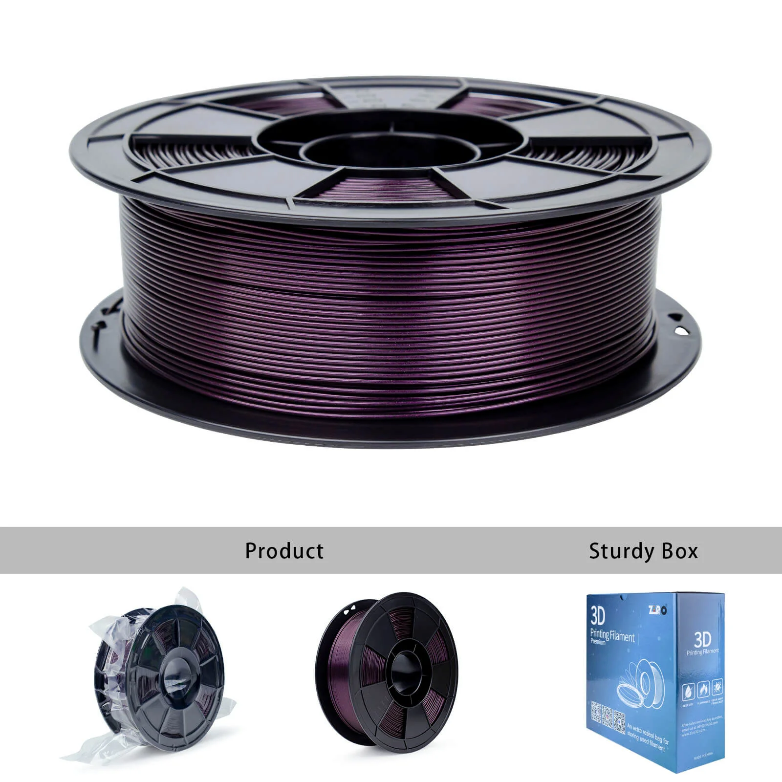 ZIRO Glitter Mystical Series PLA Filament 1.75mm, Midnight Purple - Image 8