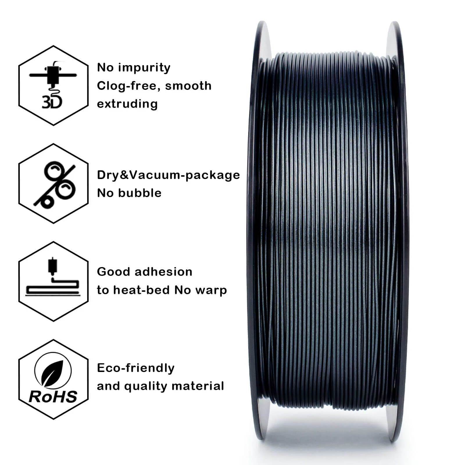 ZIRO Glitter Mystical Series PLA Filament 1.75mm, Midnight Silver - Image 12