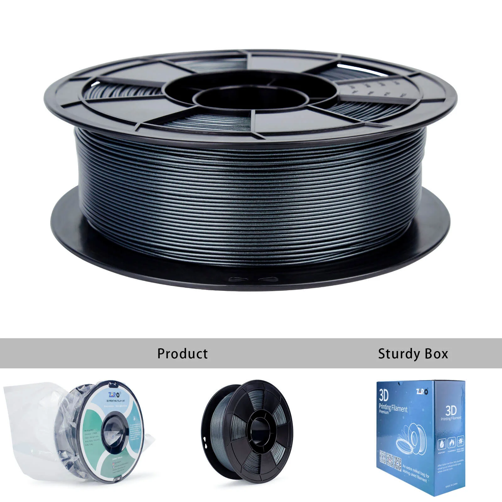 ZIRO Glitter Mystical Series PLA Filament 1.75mm, Midnight Silver - Image 13