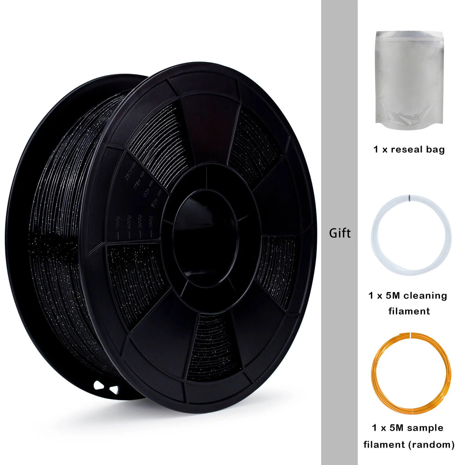 ZIRO Glitter Twinkling PLA Filament 1.75mm, Black - Image 10