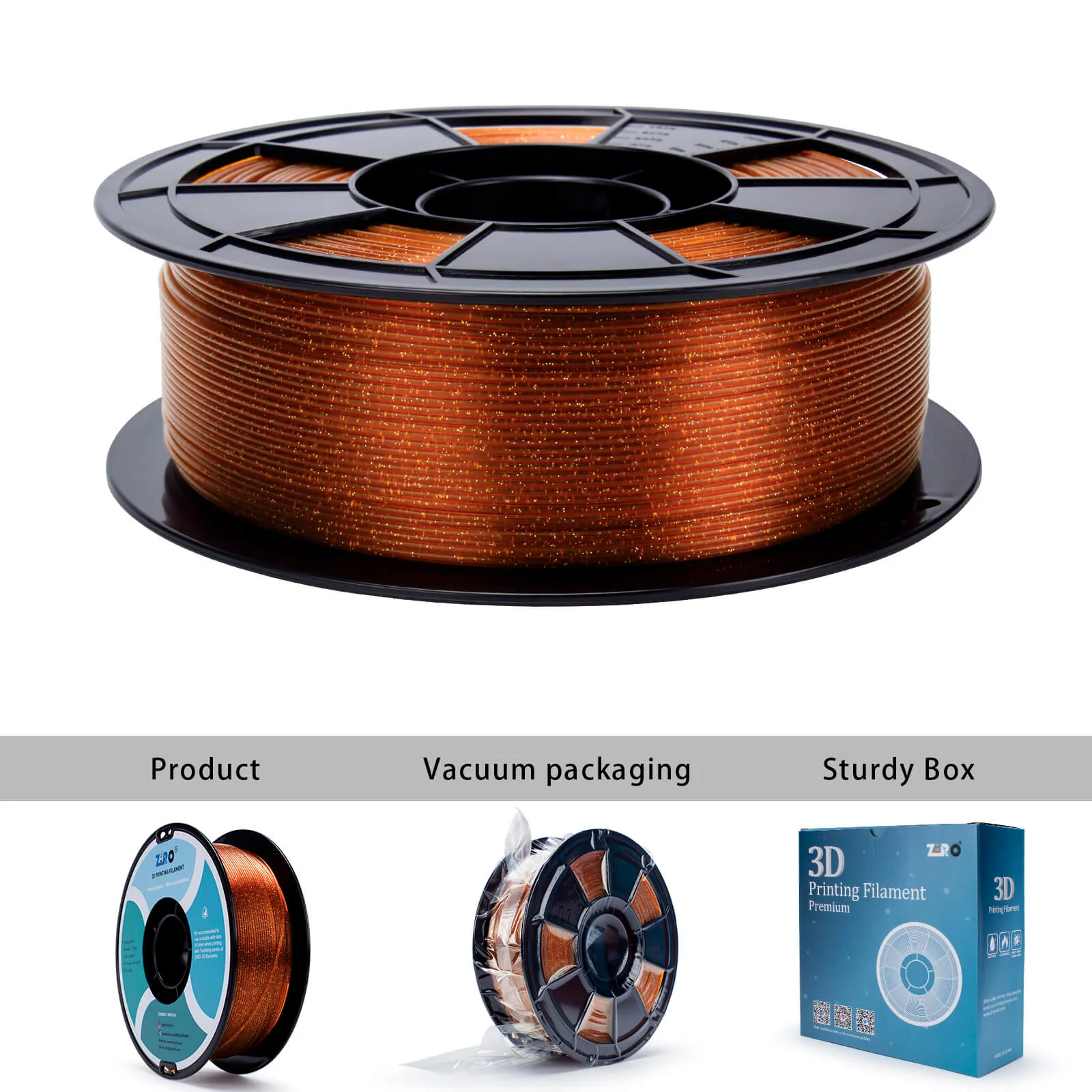 ZIRO Glitter Twinkling PLA Filament 1.75mm, Caramel - Image 8