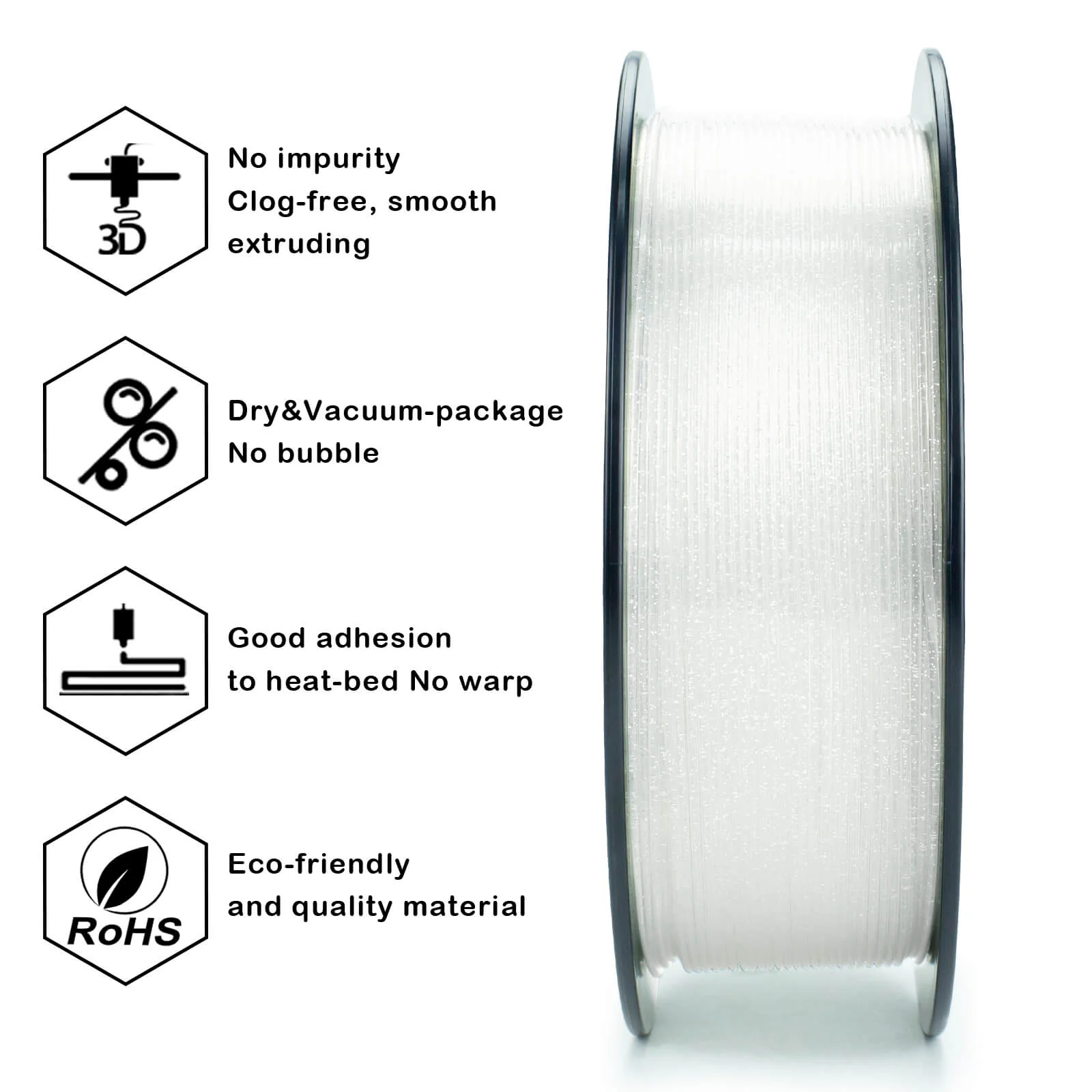 ZIRO Glitter Twinkling PLA Filament 1.75mm, Transparent - Image 7