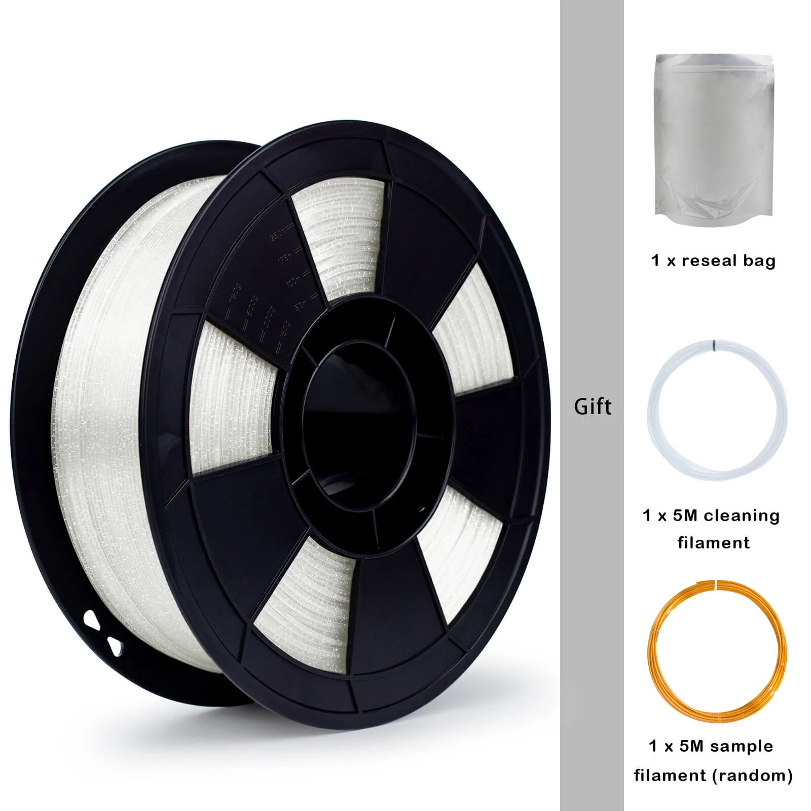 ZIRO Glitter Twinkling PLA Filament 1.75mm, Transparent - Image 8
