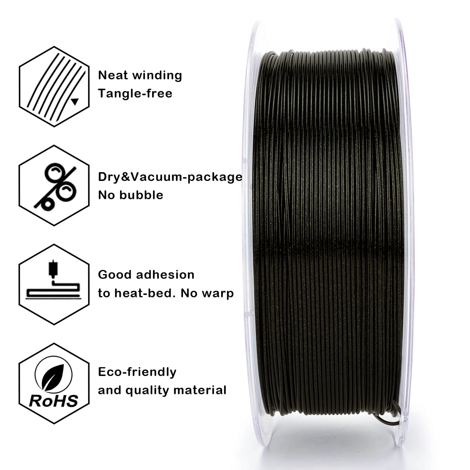 ZIRO Glitter Twinkling PLA Firefly Series Filament 1.75mm, Obsidian Gold - Image 5