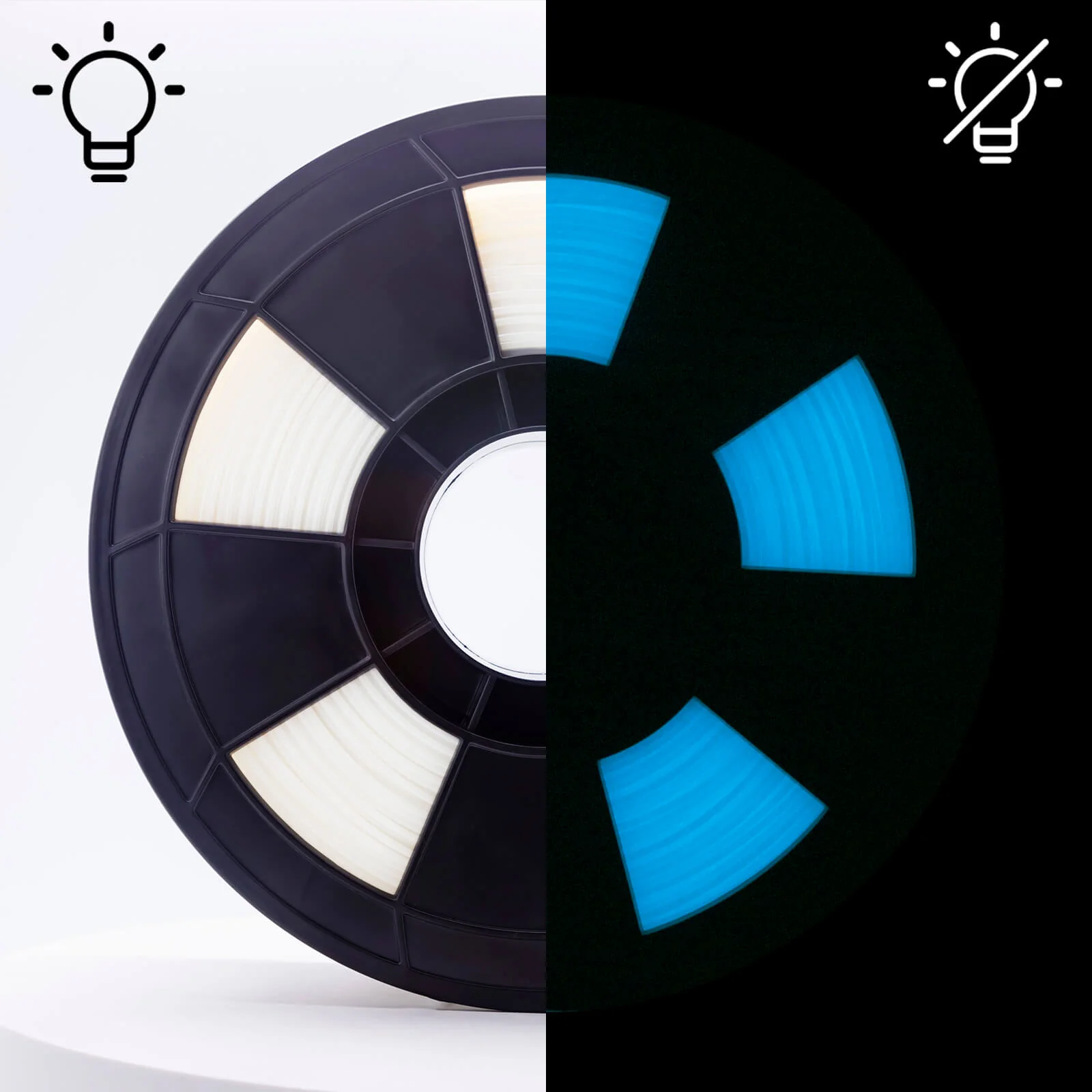 ZIRO Glow in Dark PLA Filament 1.75mm, GID Blue - Image 10