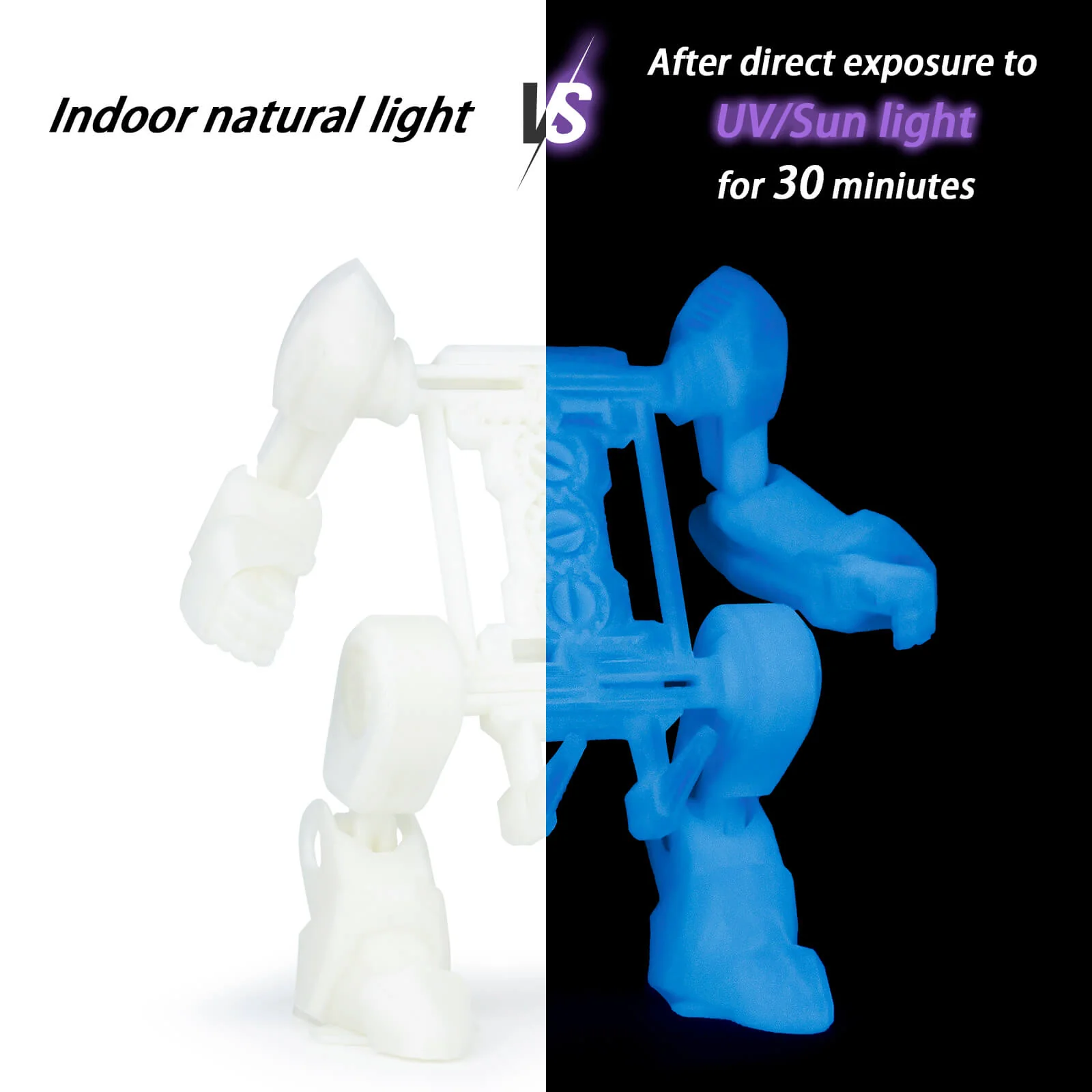 ZIRO Glow in Dark PLA Filament 1.75mm, GID Blue - Image 6