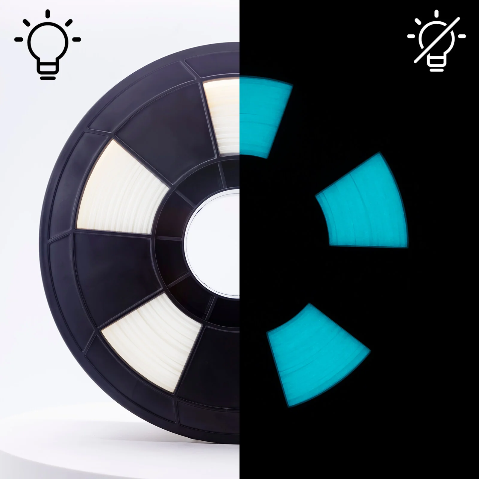 ZIRO Glow in Dark PLA Filament 1.75mm, GID Cyan - Image 10