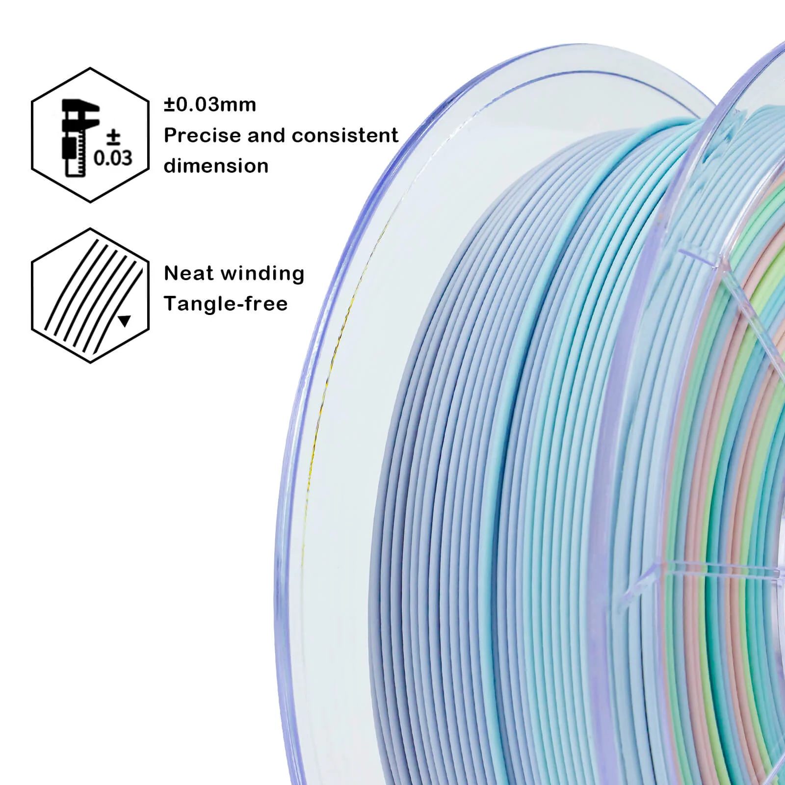 ZIRO Gradient Matte PLA Filament 1.75mm, Macaron - Image 5