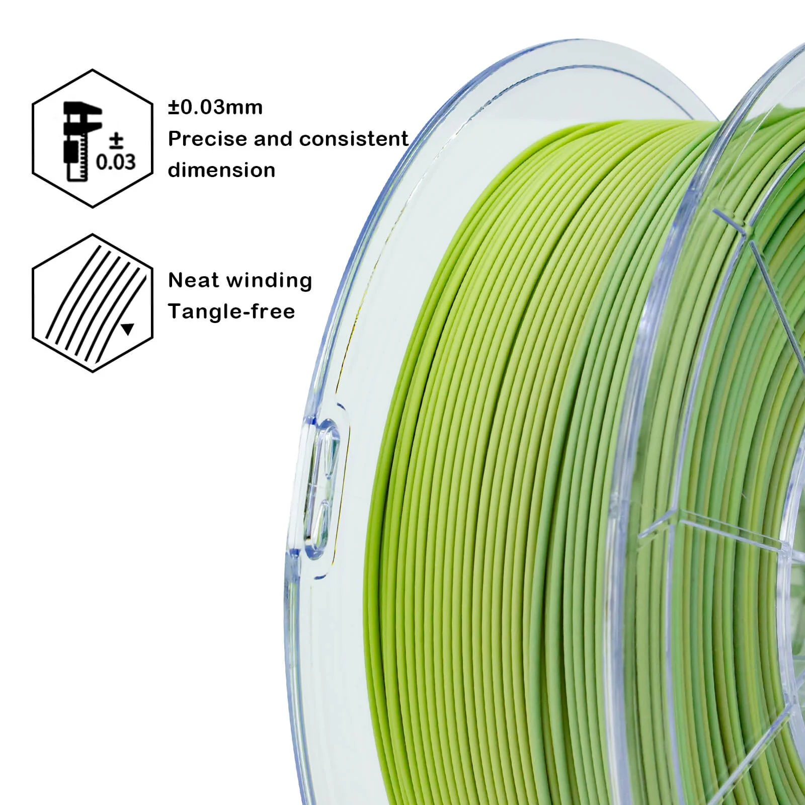 ZIRO Gradient Matte PLA Filament 1.75mm, Matcha - Image 7