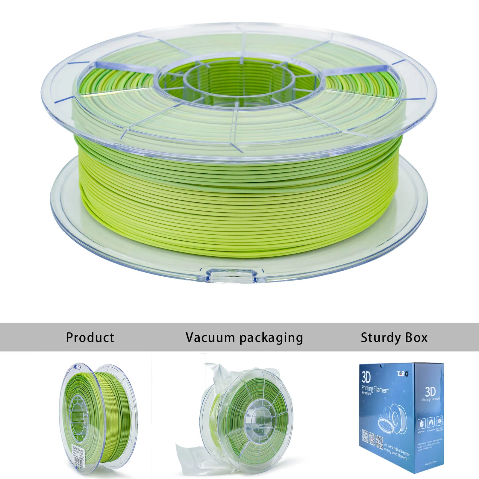 ZIRO Gradient Matte PLA Filament 1.75mm, Matcha - Image 9