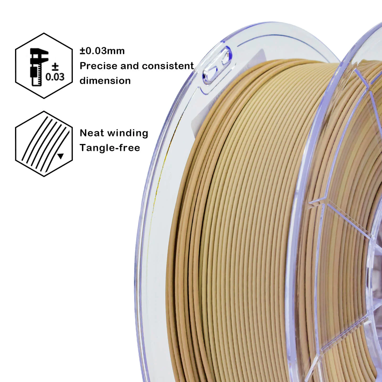 ZIRO Gradient Matte PLA Filament 1.75mm, Wood Grain - Image 5