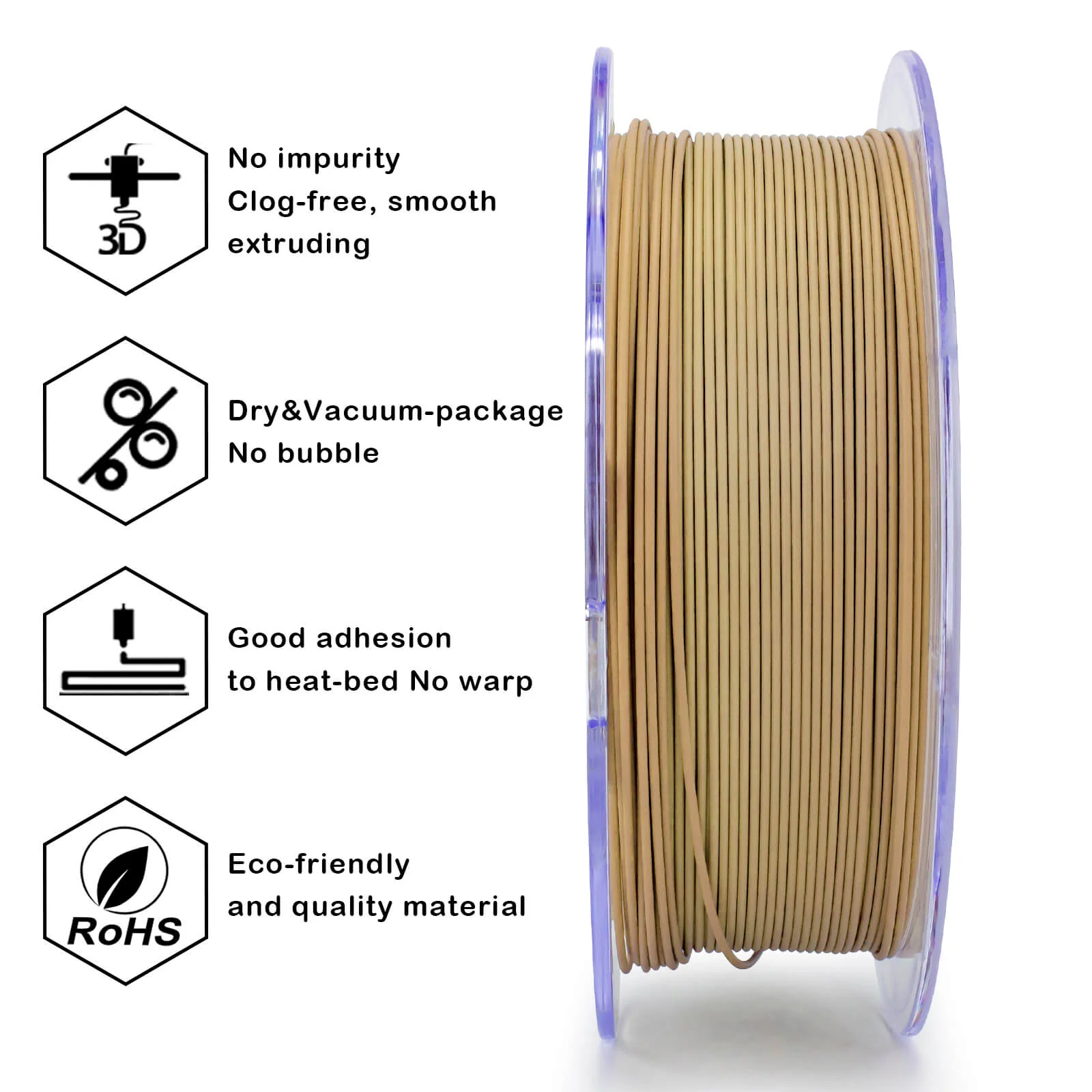 ZIRO Gradient Matte PLA Filament 1.75mm, Wood Grain - Image 6