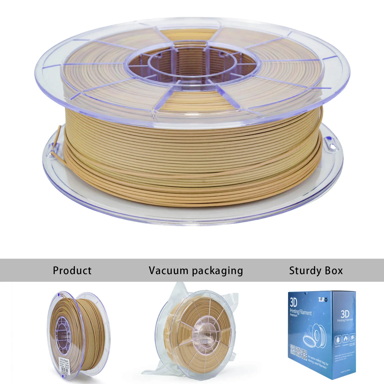 ZIRO Gradient Matte PLA Filament 1.75mm, Wood Grain - Image 8