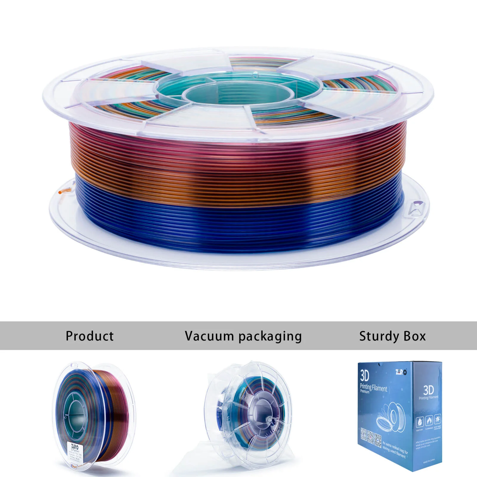 ZIRO Gradient Translucent PLA Cristal Series Filament 1.75mm, Crystal Prism - Image 8