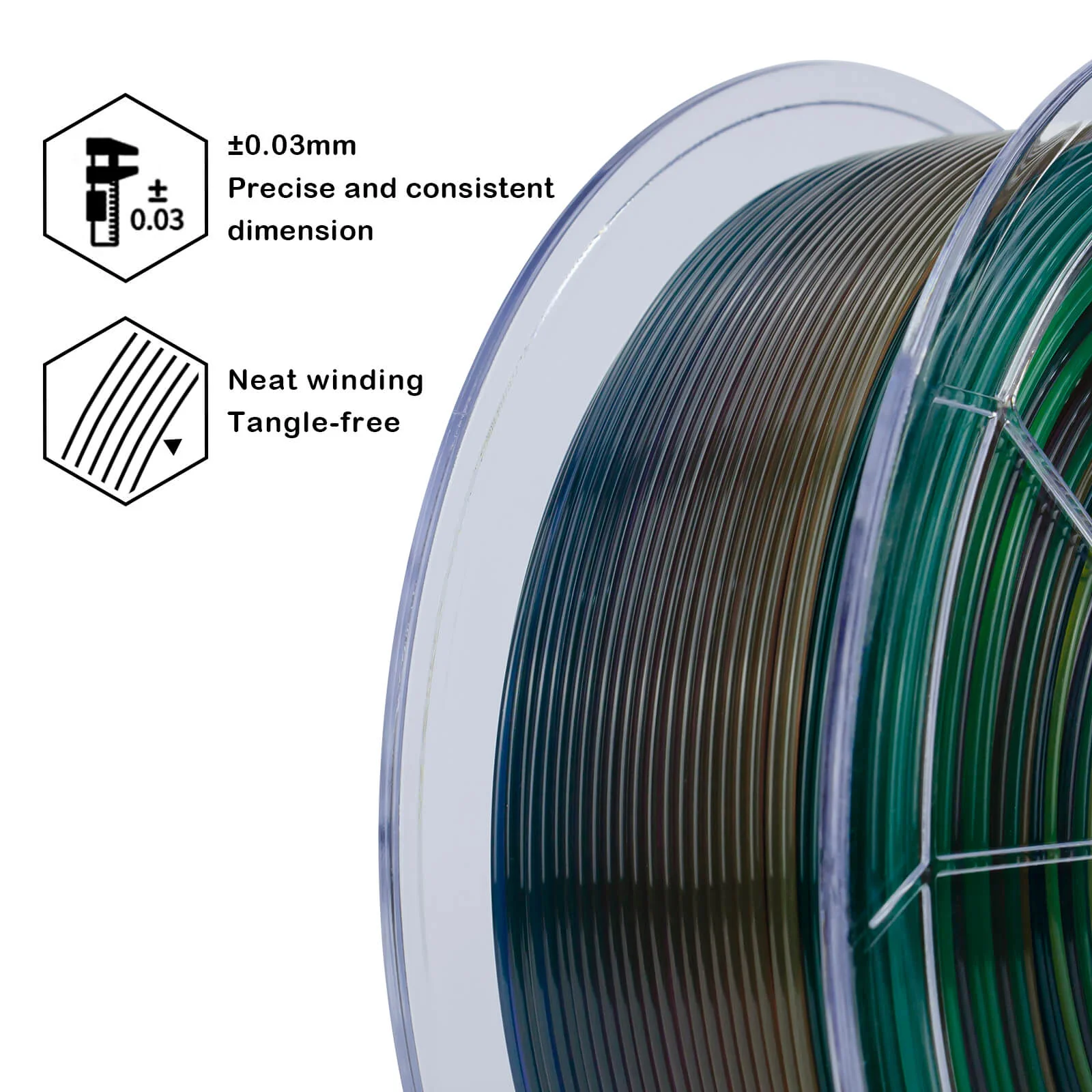 ZIRO Gradient Translucent PLA Season Series Filament 1.75mm, Spring - Image 7