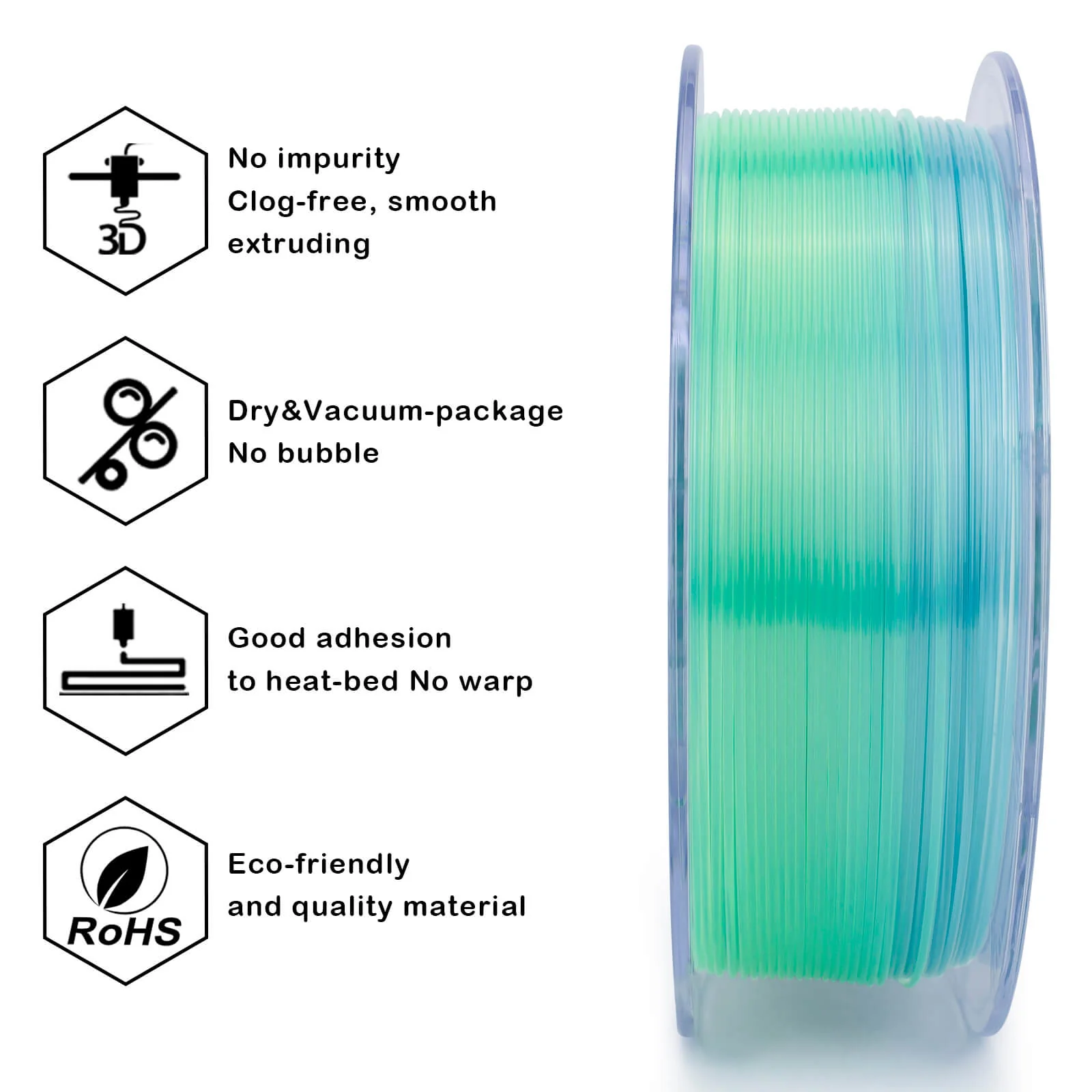 ZIRO Gradient Translucent PLA Season Series Filament 1.75mm, Summer - Image 8
