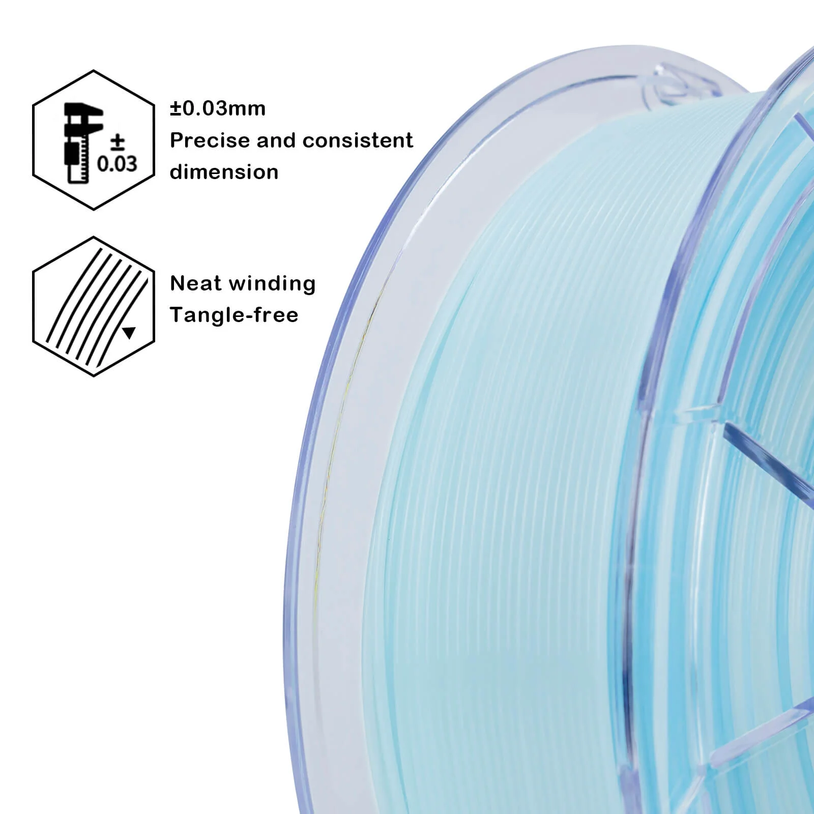 ZIRO Gradient Translucent PLA Season Series Filament 1.75mm, Winter - Image 6