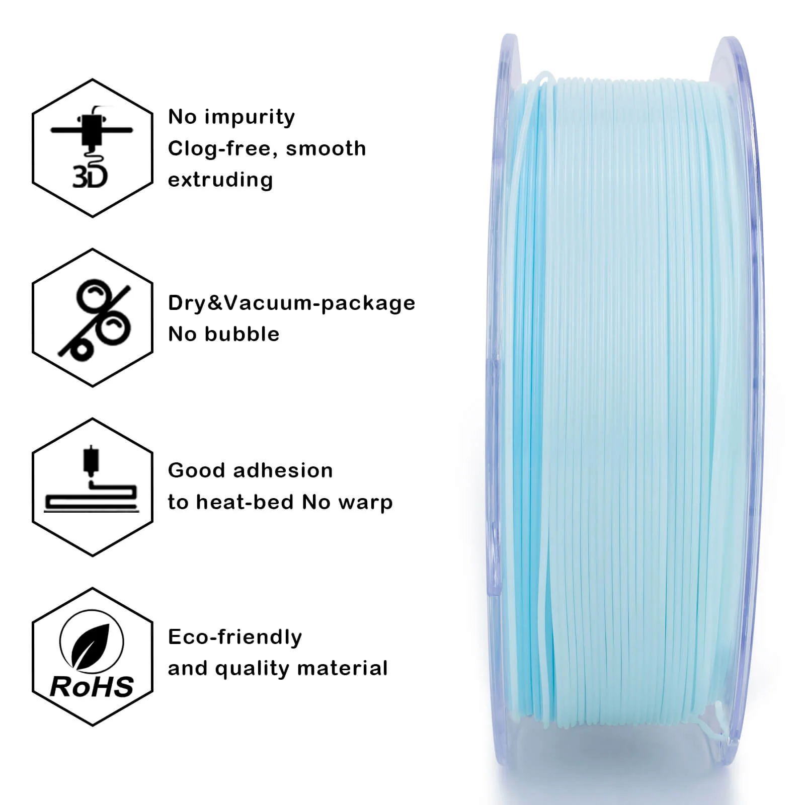 ZIRO Gradient Translucent PLA Season Series Filament 1.75mm, Winter - Image 7