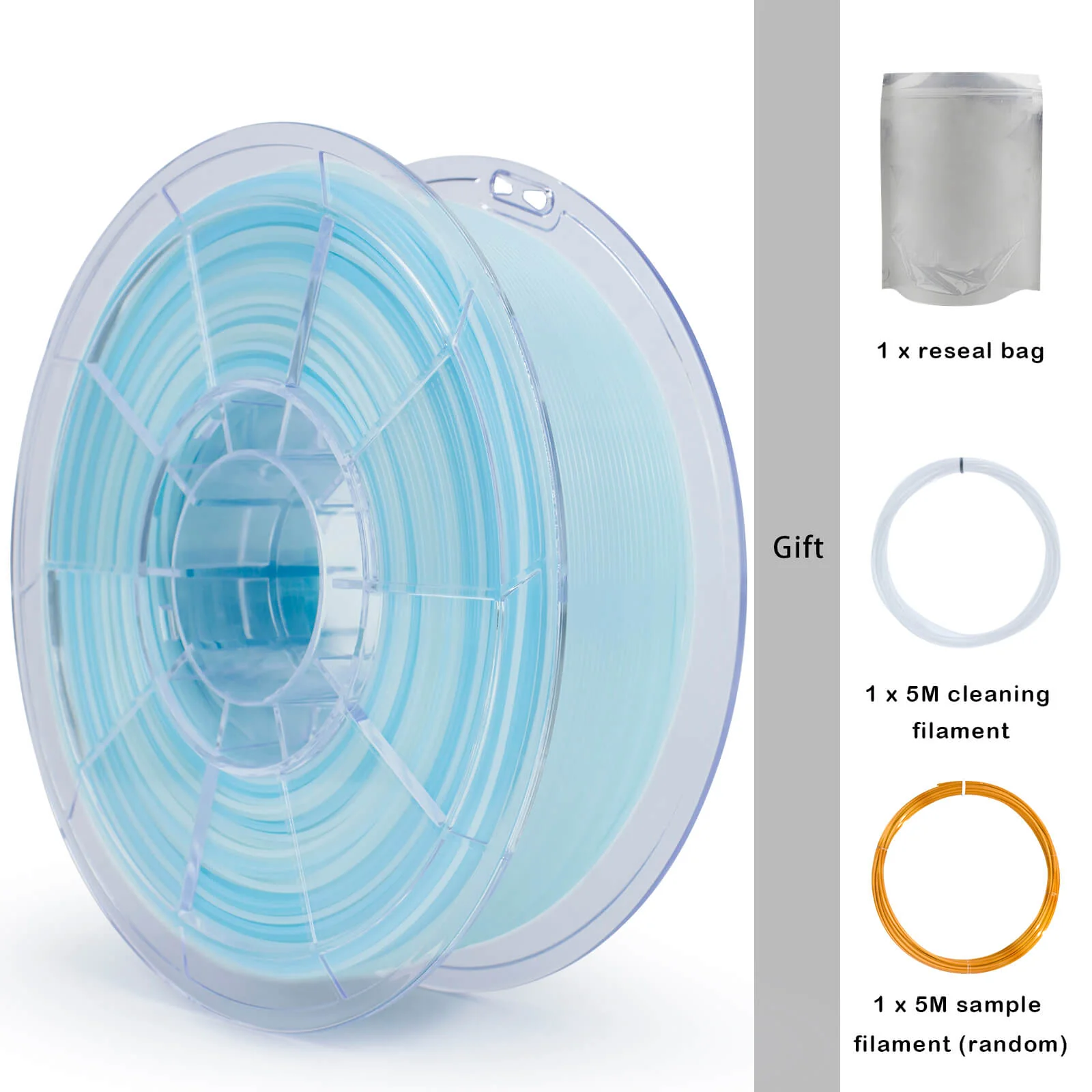 ZIRO Gradient Translucent PLA Season Series Filament 1.75mm, Winter - Image 8