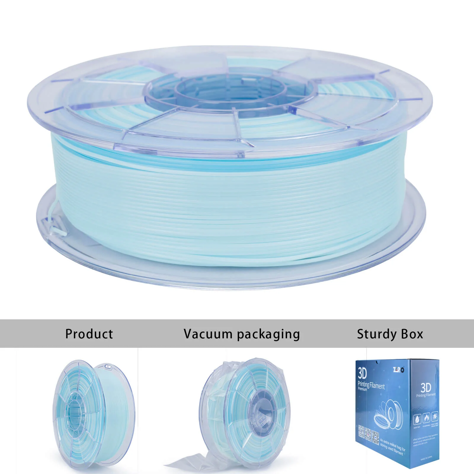 ZIRO Gradient Translucent PLA Season Series Filament 1.75mm, Winter - Image 9