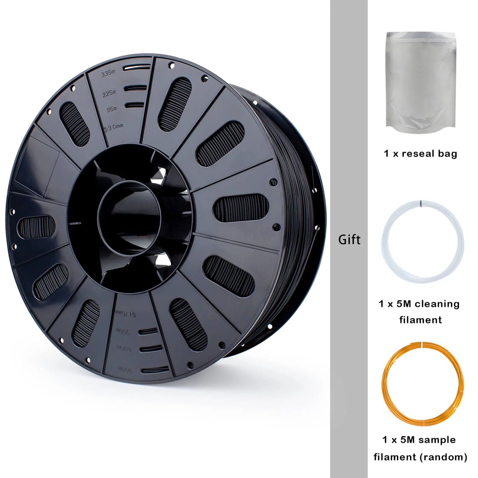 ZIRO High Speed PLA 1.75mm Filament 3KG, Black - Image 6