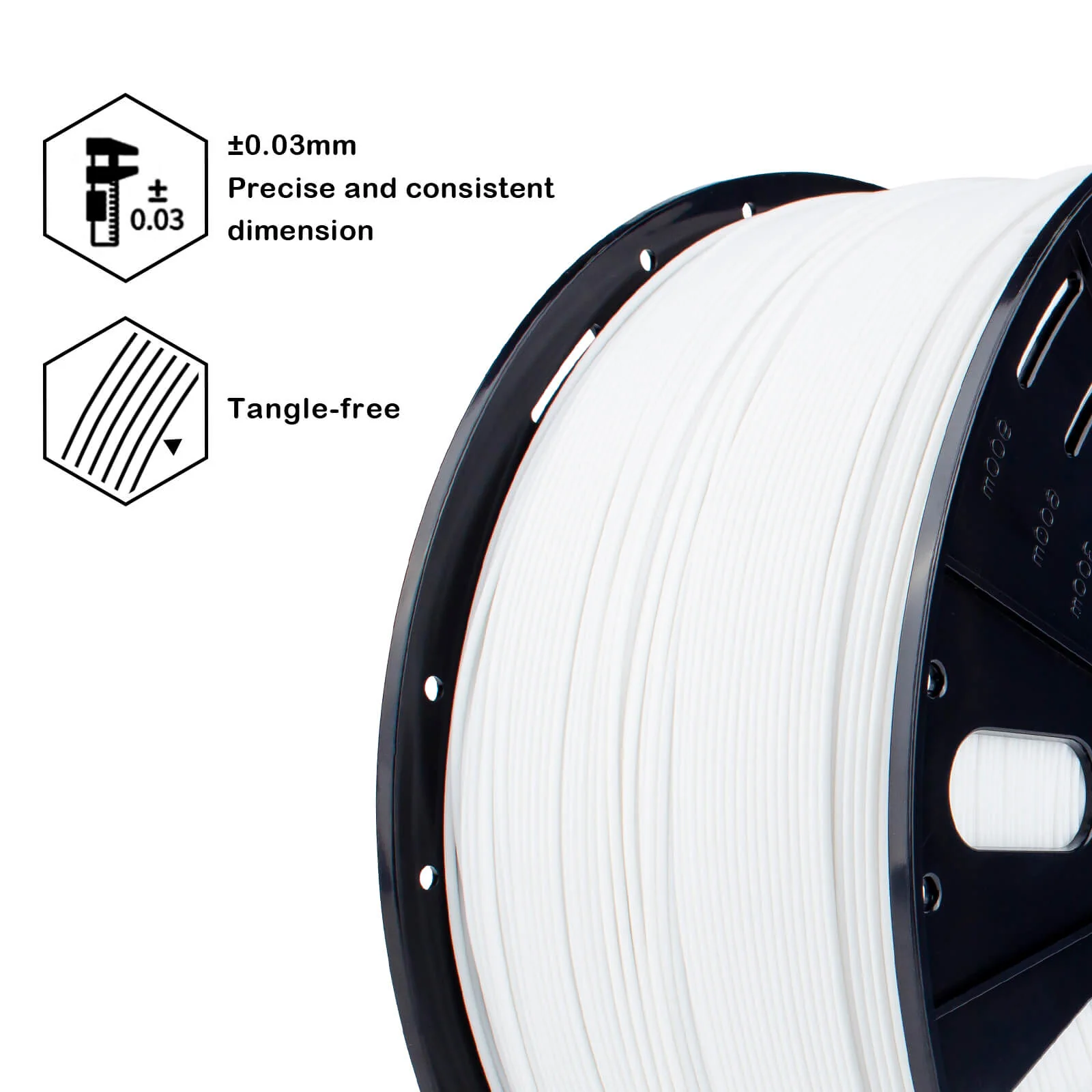 ZIRO High Speed PLA 1.75mm Filament 3KG, White - Image 6