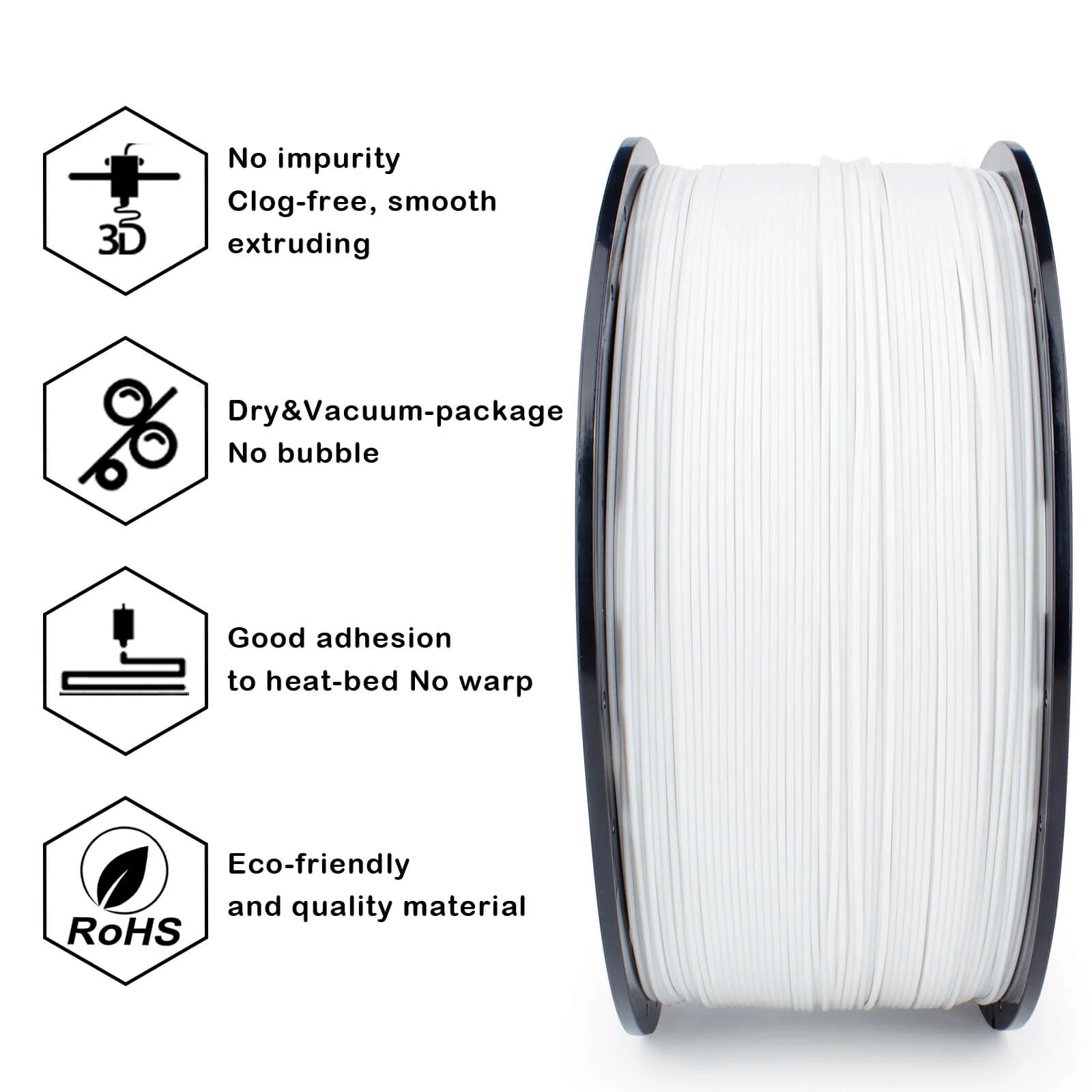 ZIRO High Speed PLA 1.75mm Filament 3KG, White - Image 7