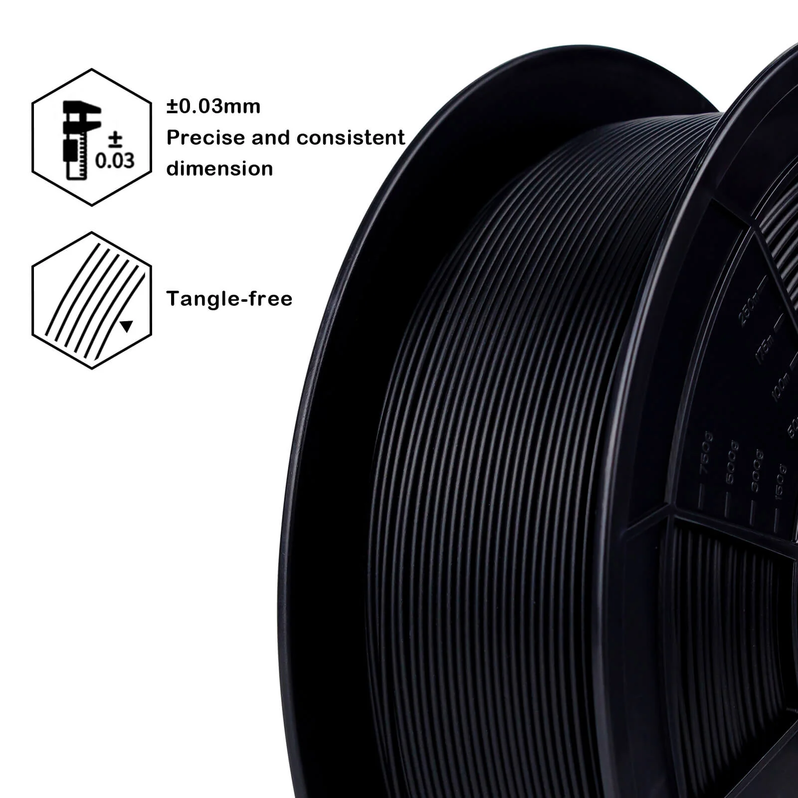 ZIRO High Speed PLA Filament 1.75mm, Black - Image 5