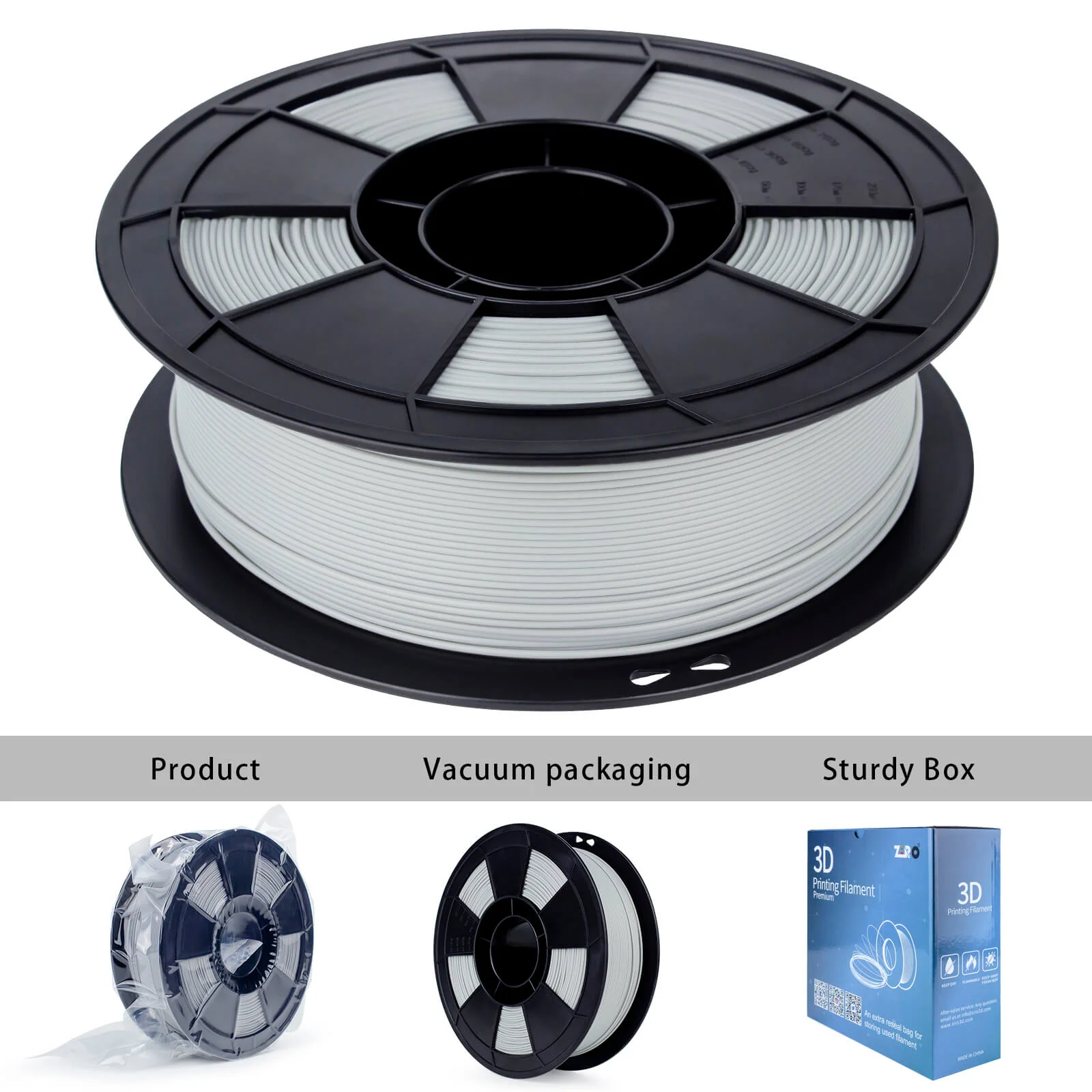 ZIRO High Speed PLA Filament 1.75mm, Gray - Image 10