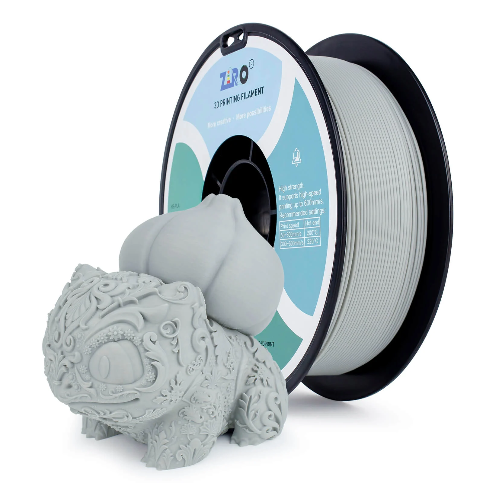 ZIRO High Speed PLA Filament 1.75mm, Gray - Image 5