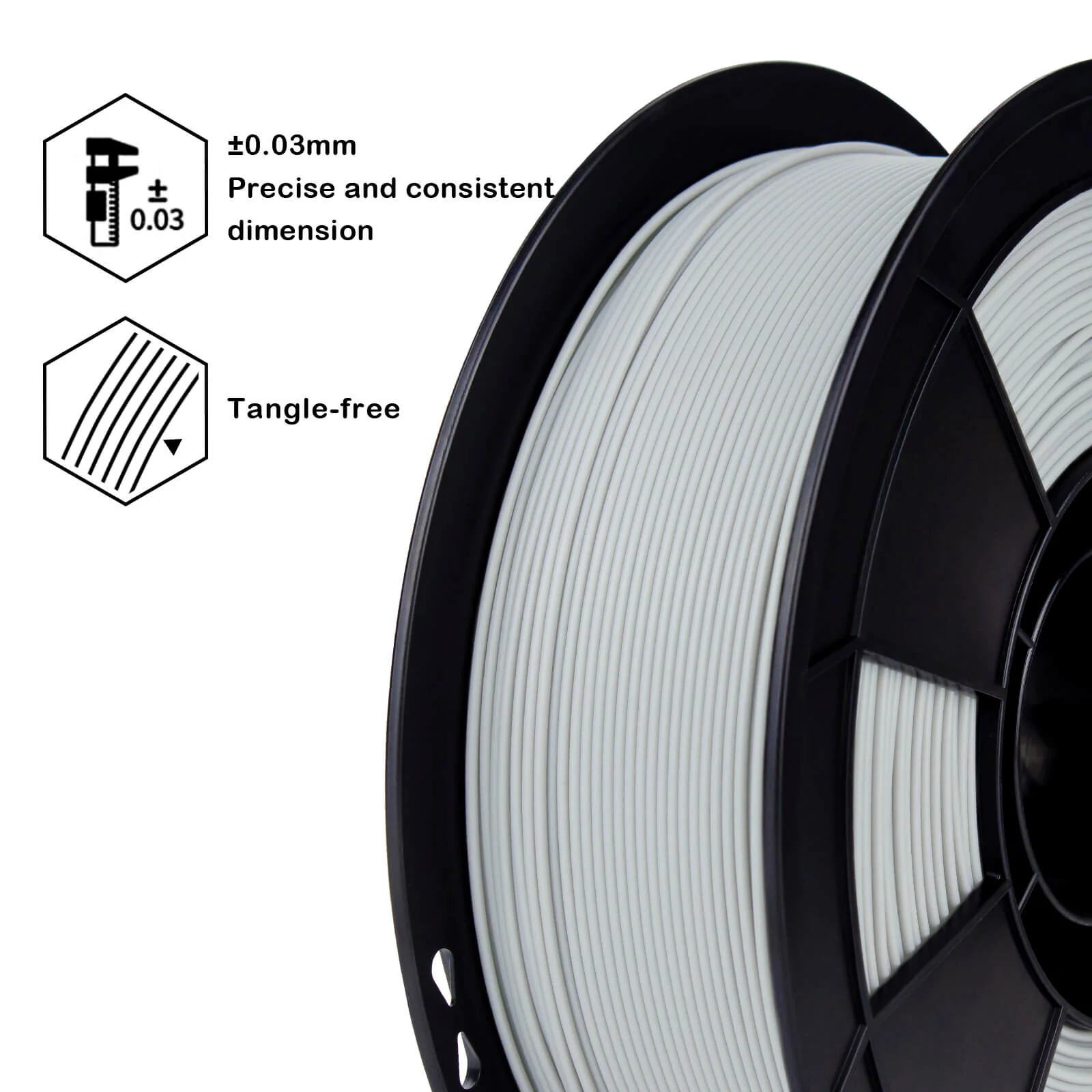 ZIRO High Speed PLA Filament 1.75mm, Gray - Image 7