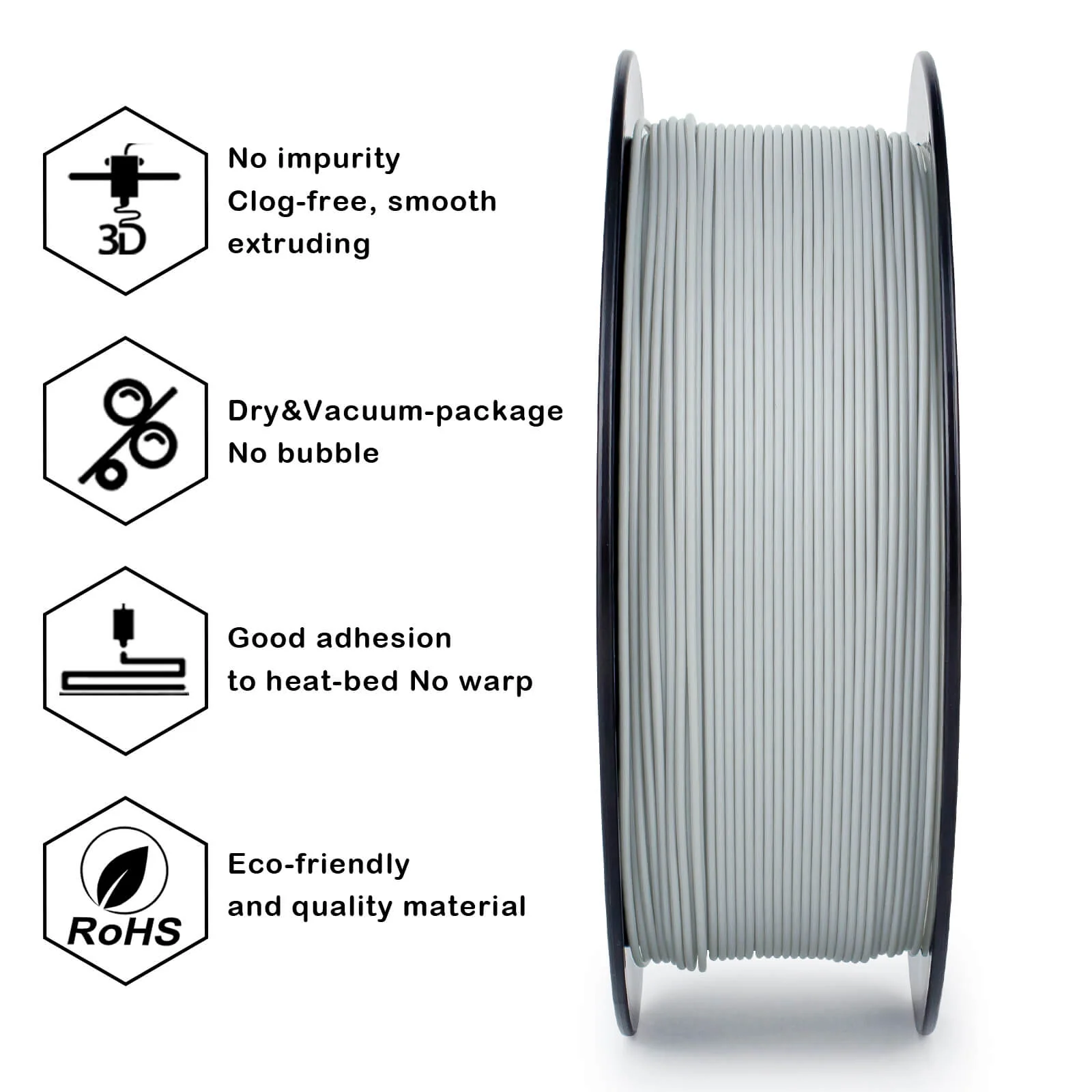 ZIRO High Speed PLA Filament 1.75mm, Gray - Image 8